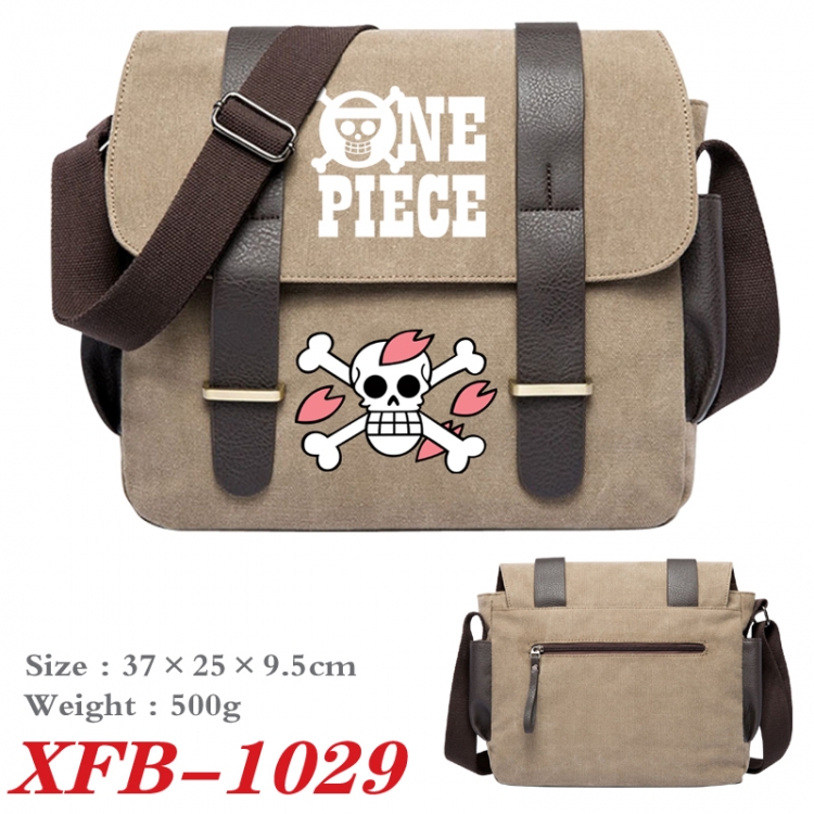 One Piece Anime double belt new canvas shoulder bag single shoulder bag 37X25X9.5cm XFB-1029