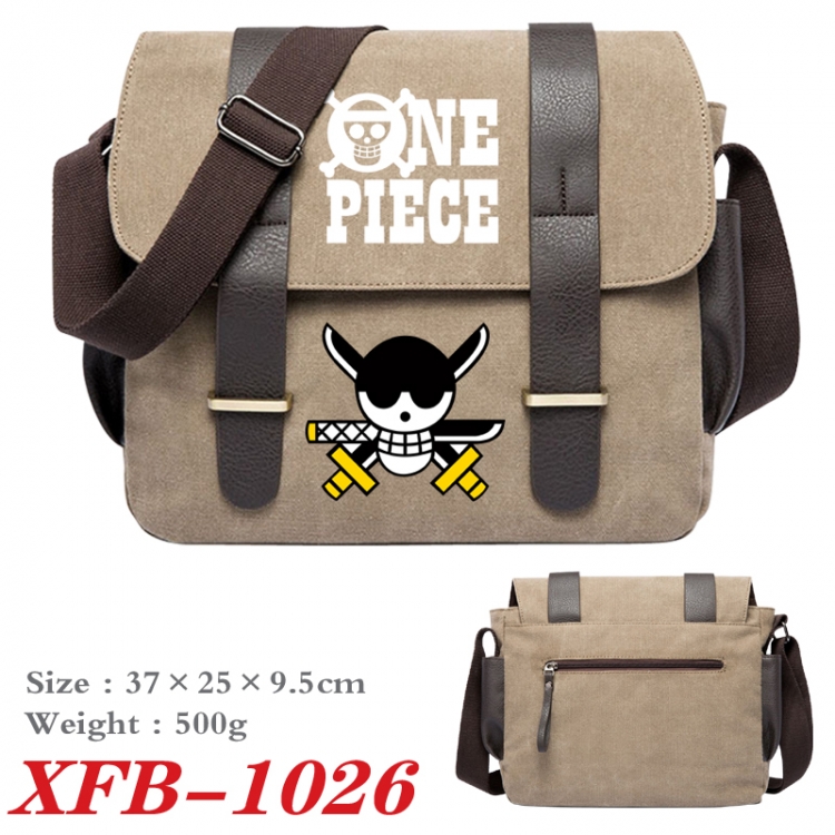 One Piece Anime double belt new canvas shoulder bag single shoulder bag 37X25X9.5cm  XFB-1026