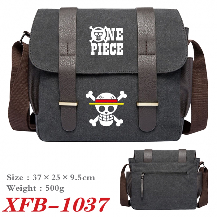 One Piece Anime double belt new canvas shoulder bag single shoulder bag 37X25X9.5cm  XFB-1037
