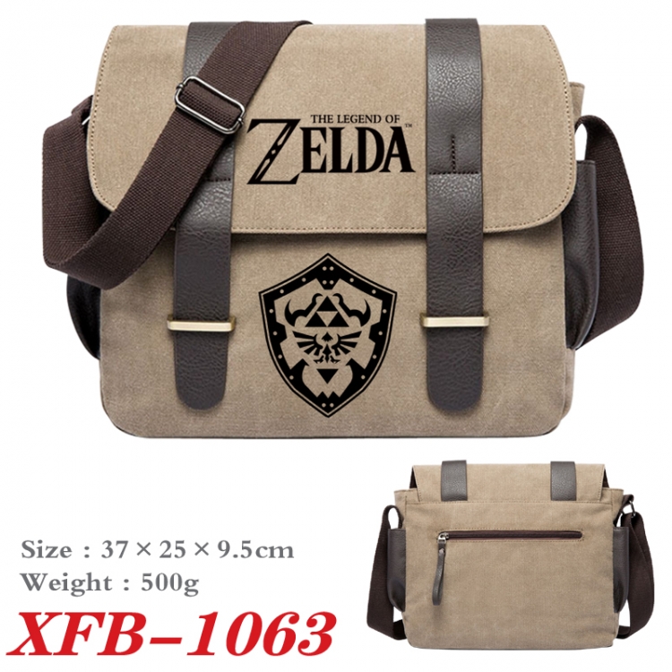 The Legend of Zelda Anime double belt new canvas shoulder bag single shoulder bag 37X25X9.5cm  XFB-1063
