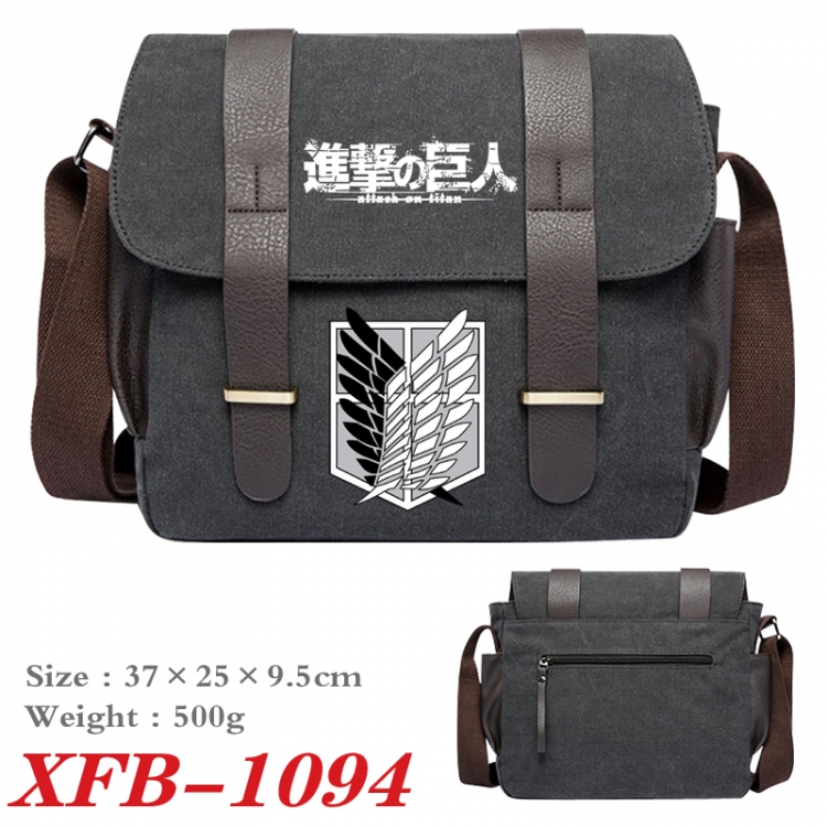 Shingeki no Kyojin Anime double belt new canvas shoulder bag single shoulder bag 37X25X9.5cm  XFB-1094