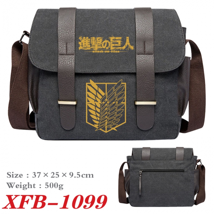 Shingeki no Kyojin Anime double belt new canvas shoulder bag single shoulder bag 37X25X9.5cm XFB-1099