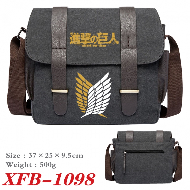 Shingeki no Kyojin Anime double belt new canvas shoulder bag single shoulder bag 37X25X9.5cm  XFB-1098