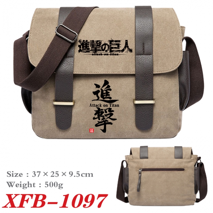 Shingeki no Kyojin Anime double belt new canvas shoulder bag single shoulder bag 37X25X9.5cm  XFB-1097