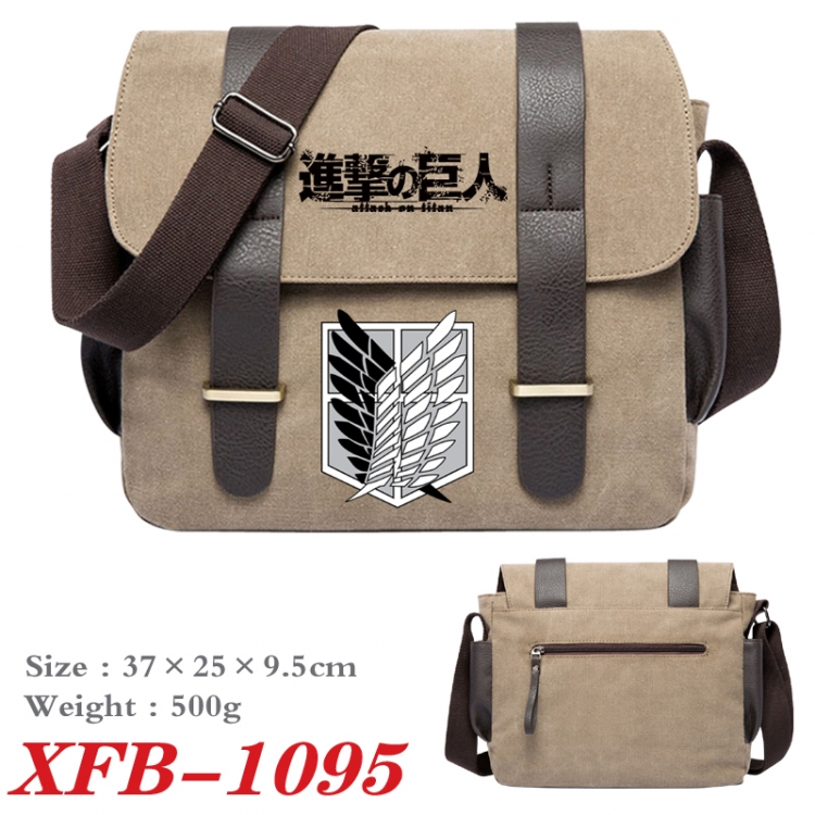 Shingeki no Kyojin Anime double belt new canvas shoulder bag single shoulder bag 37X25X9.5cm XFB-1095