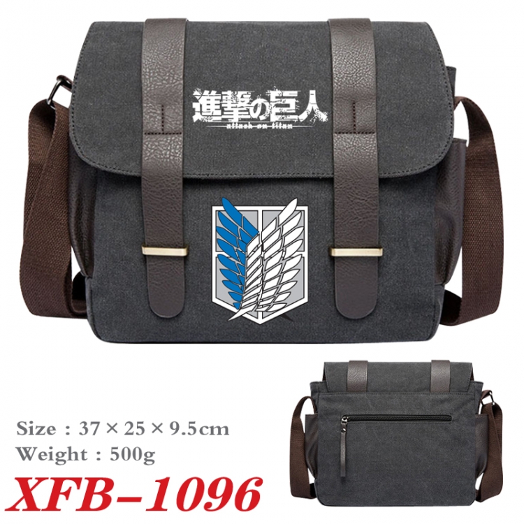 Shingeki no Kyojin Anime double belt new canvas shoulder bag single shoulder bag 37X25X9.5cm XFB-1096