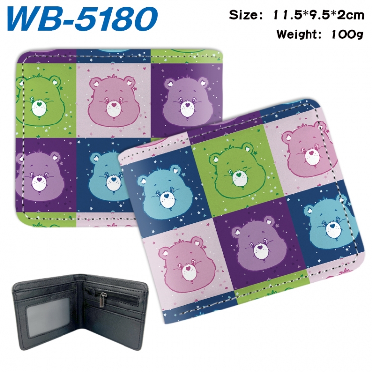care bears Animation color PU leather half fold wallet 11.5X9X2CM WB-5180A