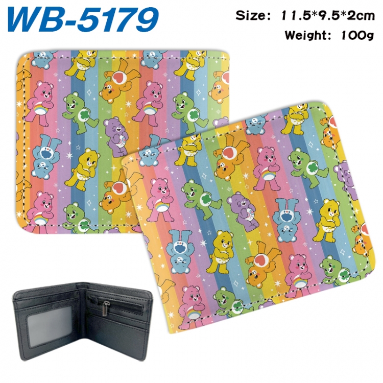 care bears Animation color PU leather half fold wallet 11.5X9X2CM WB-5179A