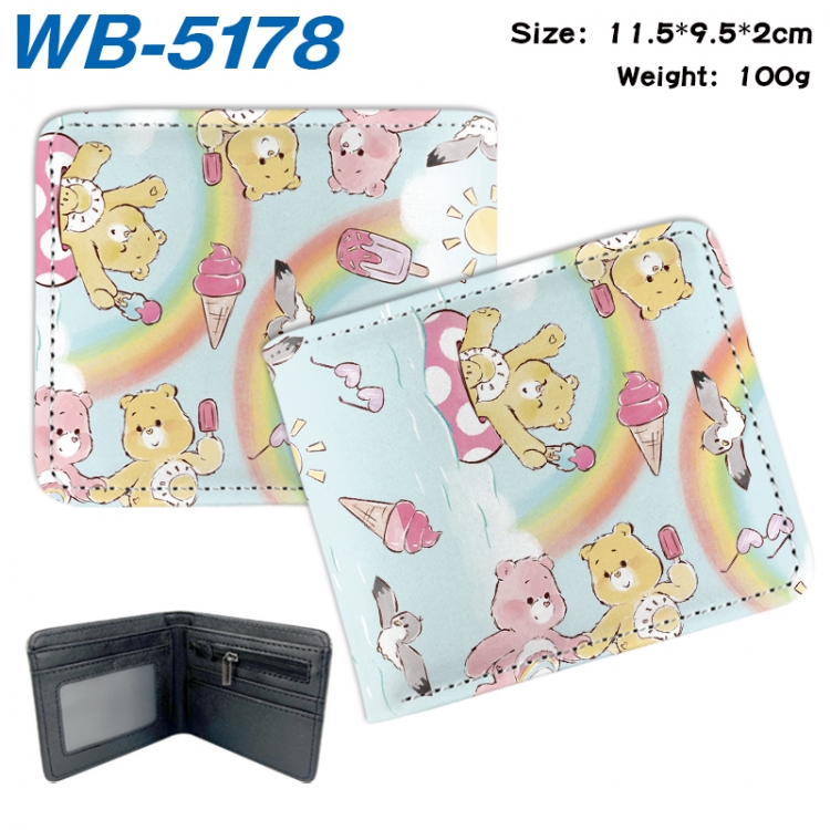 care bears Animation color PU leather half fold wallet 11.5X9X2CM WB-5178A