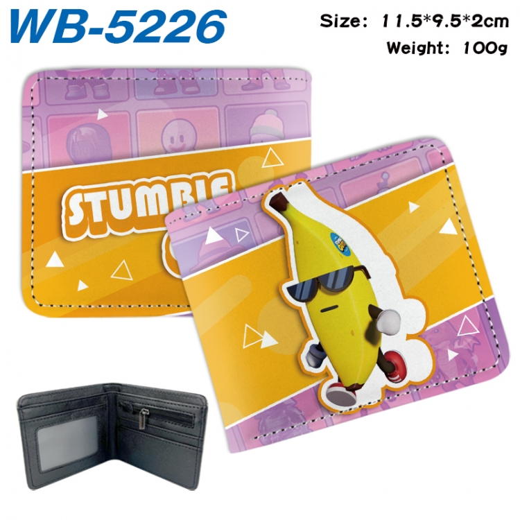 Stumble guys Animation color PU leather half fold wallet 11.5X9X2CM WB-5226A