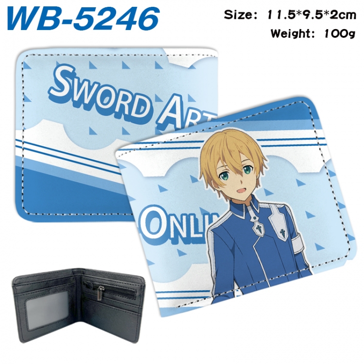 Sword Art Online Animation color PU leather half fold wallet 11.5X9X2CM WB-5246A