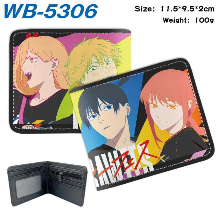 Chainsaw man Animation color PU leather half fold wallet 11.5X9X2CM WB-5306A