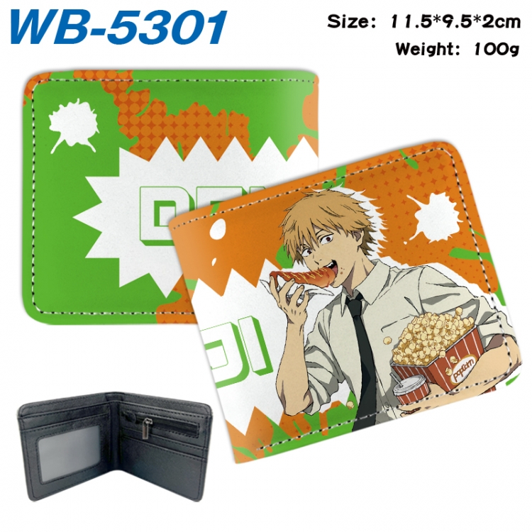 Chainsaw man Animation color PU leather half fold wallet 11.5X9X2CM WB-5301A