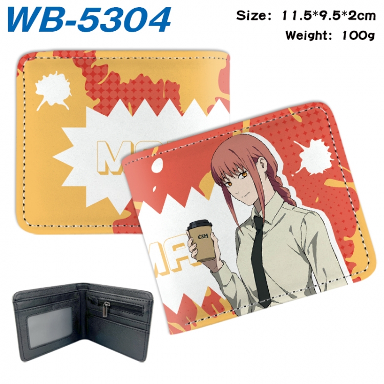 Chainsaw man Animation color PU leather half fold wallet 11.5X9X2CM WB-5304A