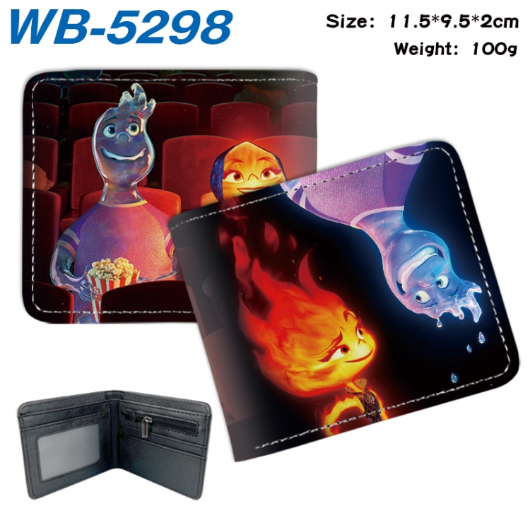 Elemental Animation color PU leather half fold wallet 11.5X9X2CM WB-5298A
