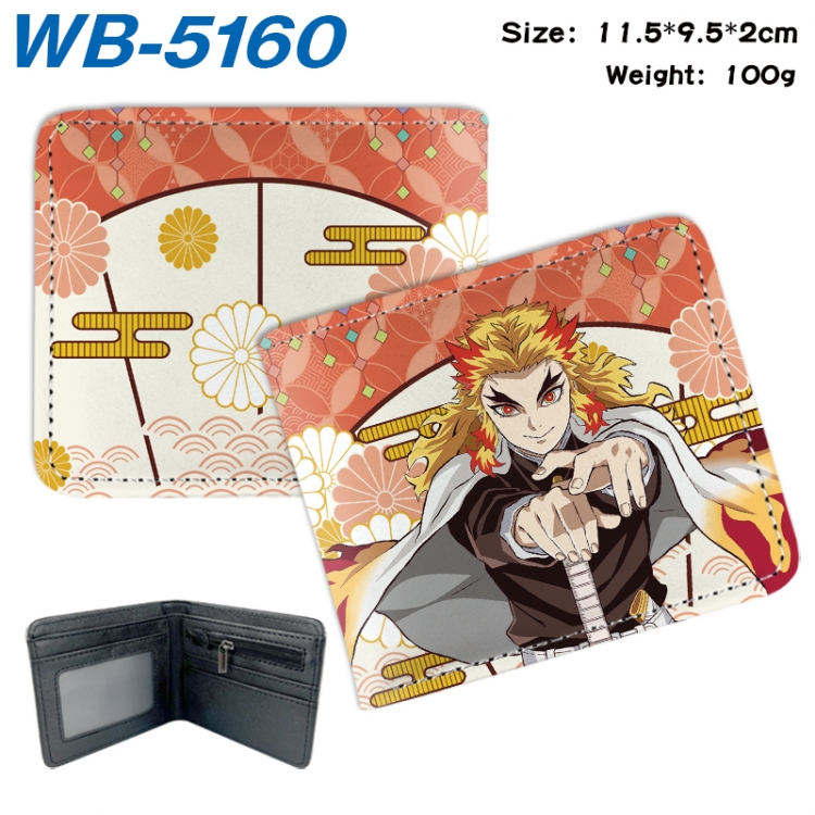 Demon Slayer Kimets Animation color PU leather half fold wallet 11.5X9X2CM WB-5160A