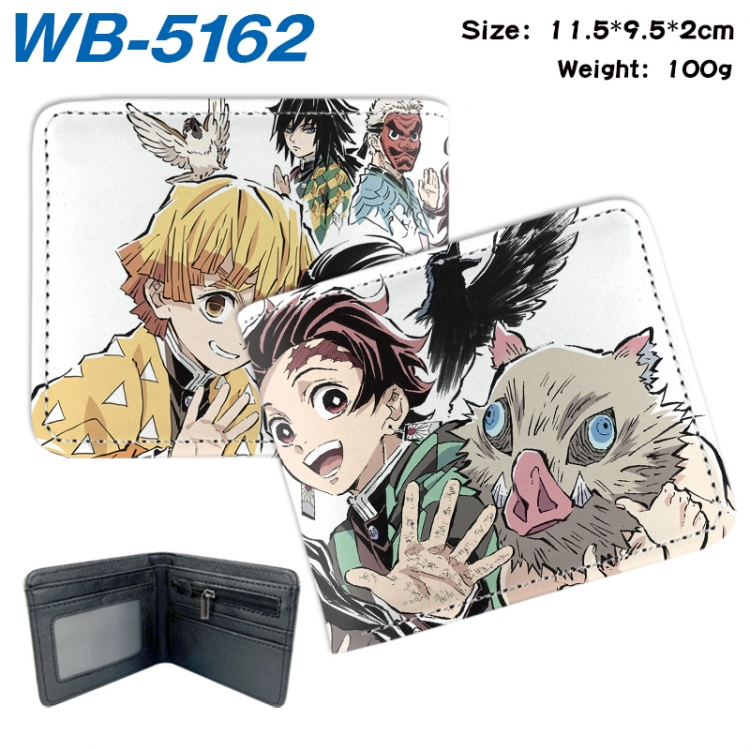 Demon Slayer Kimets Animation color PU leather half fold wallet 11.5X9X2CM WB-5162A