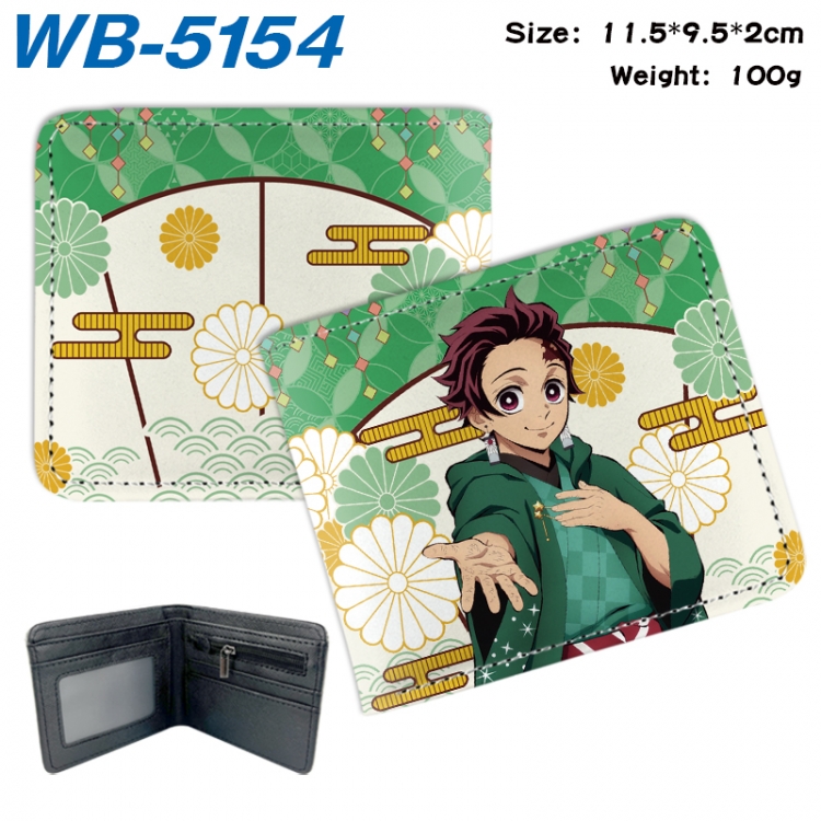 Demon Slayer Kimets Animation color PU leather half fold wallet 11.5X9X2CM WB-5154A