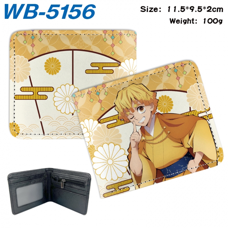 Demon Slayer Kimets Animation color PU leather half fold wallet 11.5X9X2CM WB-5156A