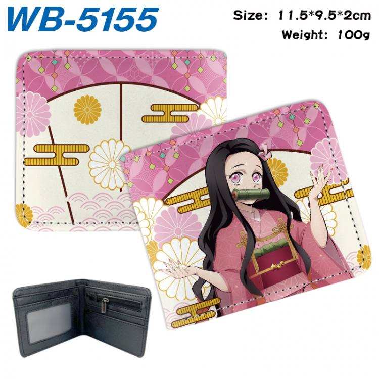 Demon Slayer Kimets Animation color PU leather half fold wallet 11.5X9X2CM WB-5155A