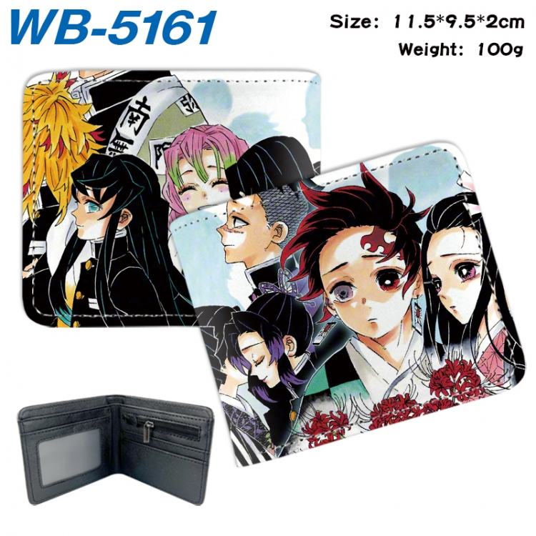 Demon Slayer Kimets Animation color PU leather half fold wallet 11.5X9X2CM WB-5161A