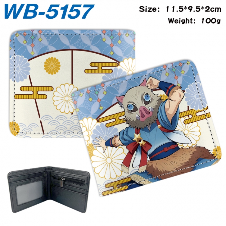 Demon Slayer Kimets Animation color PU leather half fold wallet 11.5X9X2CM WB-5157A