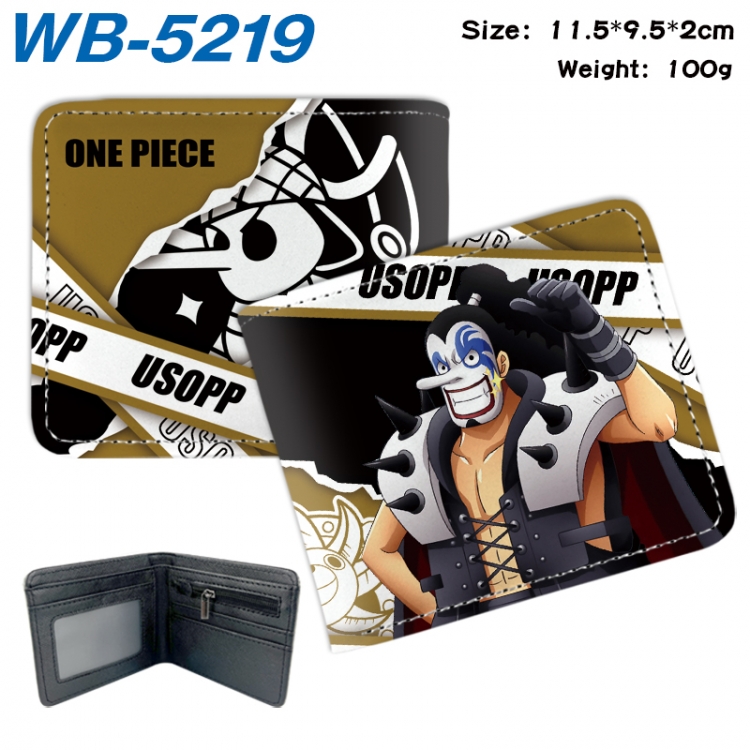 One Piece Animation color PU leather half fold wallet 11.5X9X2CM WB-5219A