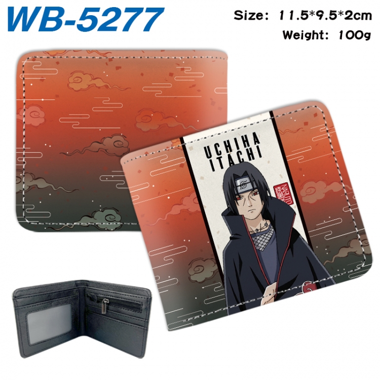 Naruto Animation color PU leather half fold wallet 11.5X9X2CM WB-5277A