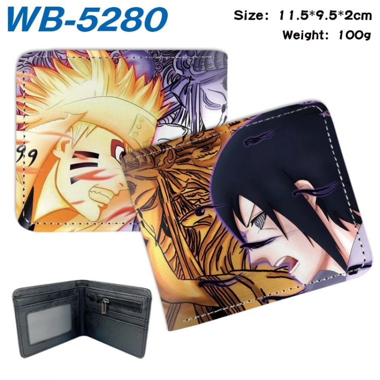 Naruto Animation color PU leather half fold wallet 11.5X9X2CM WB-5280A