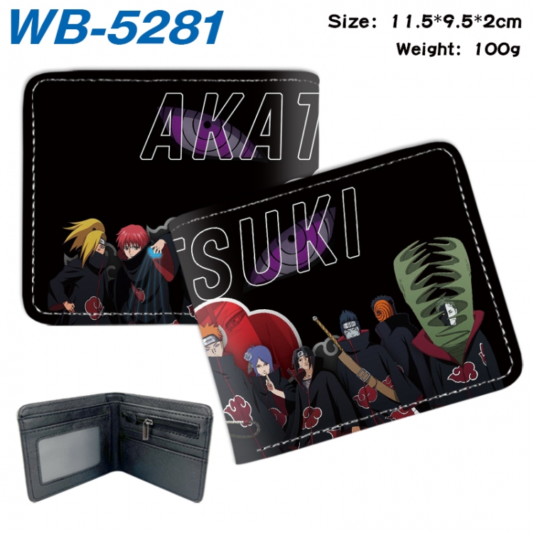 Naruto Animation color PU leather half fold wallet 11.5X9X2CM WB-5281A