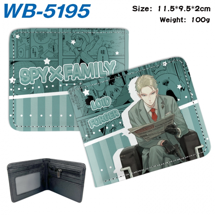 SPY×FAMILY Animation color PU leather half fold wallet 11.5X9X2CM WB-5195A