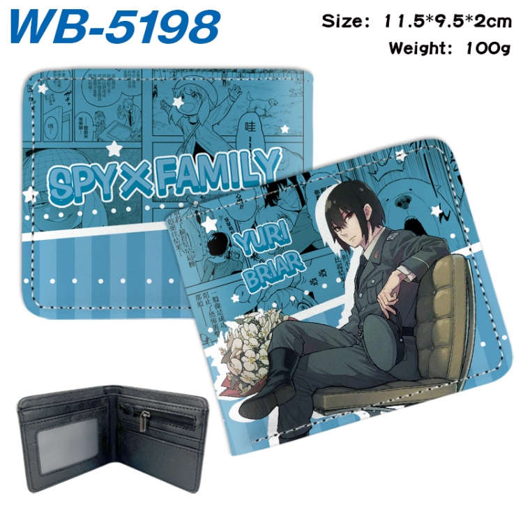 SPY×FAMILY Animation color PU leather half fold wallet 11.5X9X2CM WB-5198A