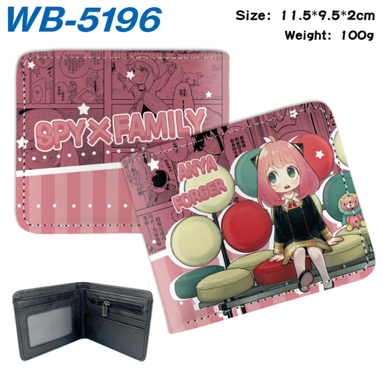 SPY×FAMILY Animation color PU leather half fold wallet 11.5X9X2CM WB-5196A