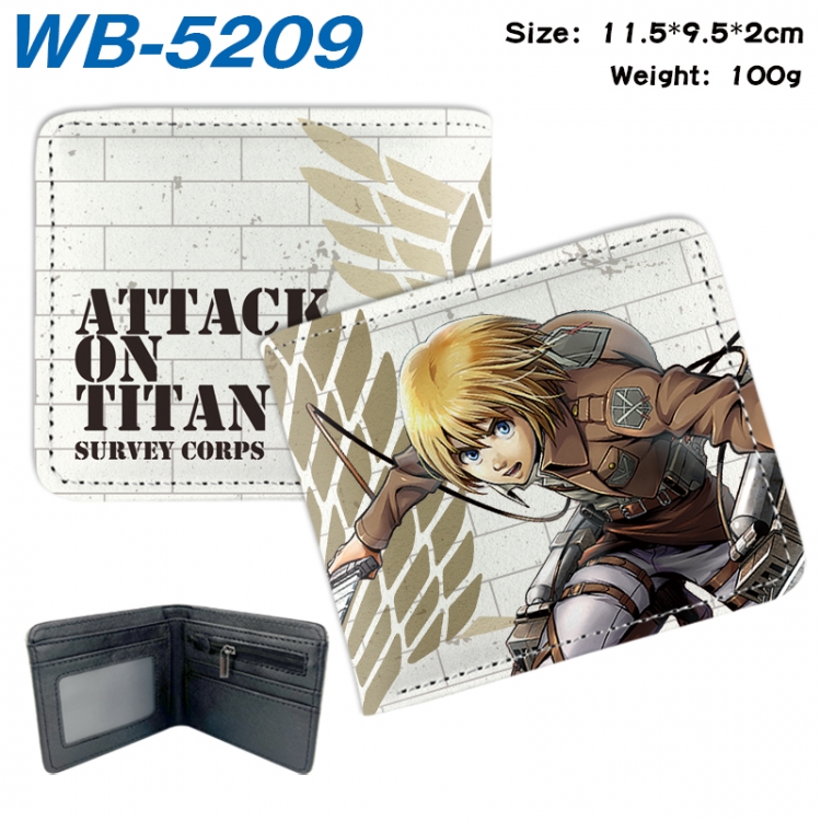 Shingeki no Kyojin Animation color PU leather half fold wallet 11.5X9X2CM WB-5209A