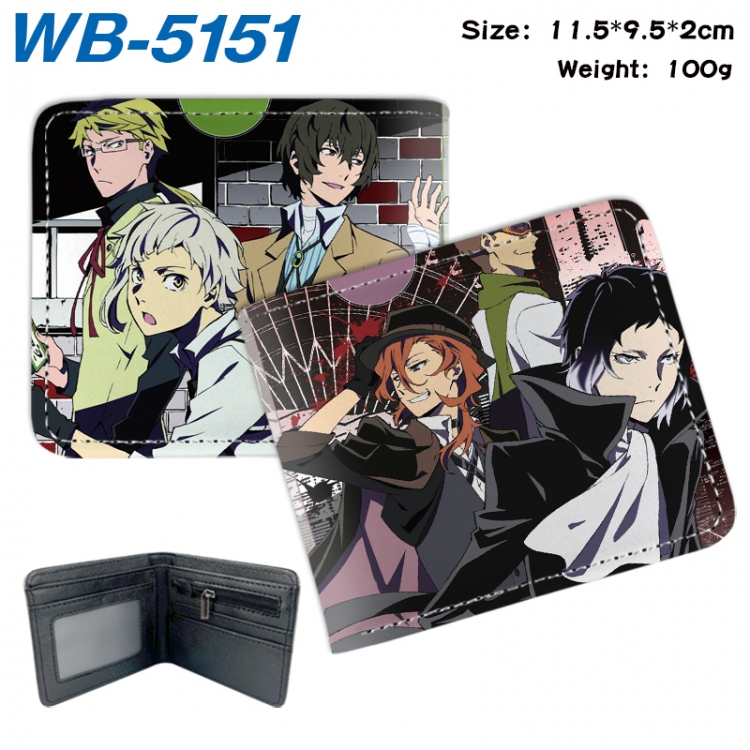 Bungo Stray Dogs Animation color PU leather half fold wallet 11.5X9X2CM WB-5151A