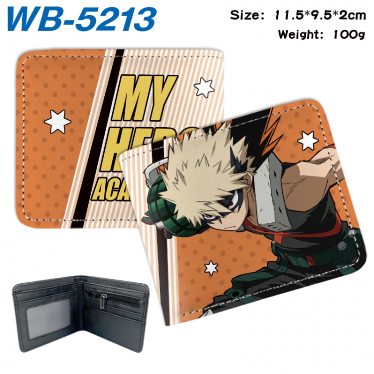 My Hero Academia Animation color PU leather half fold wallet 11.5X9X2CM  WB-5213A