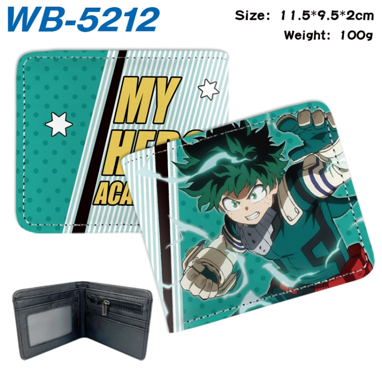My Hero Academia Animation color PU leather half fold wallet 11.5X9X2CM  WB-5212A