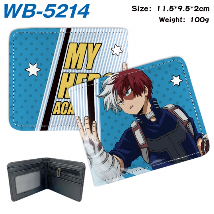 My Hero Academia Animation color PU leather half fold wallet 11.5X9X2CM WB-5214A