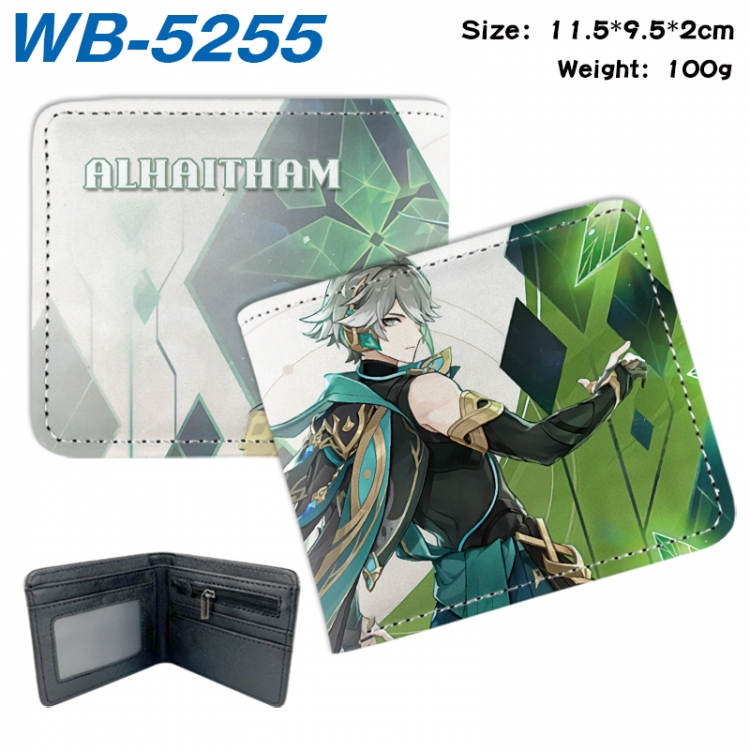 Genshin Impact Animation color PU leather half fold wallet 11.5X9X2CM  WB-5255A