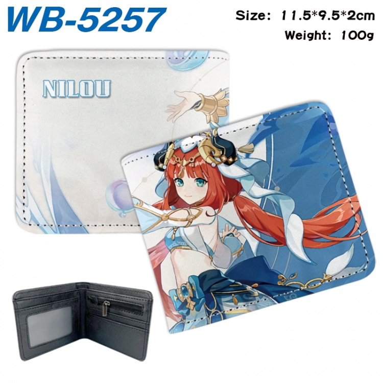 Genshin Impact Animation color PU leather half fold wallet 11.5X9X2CM WB-5257A