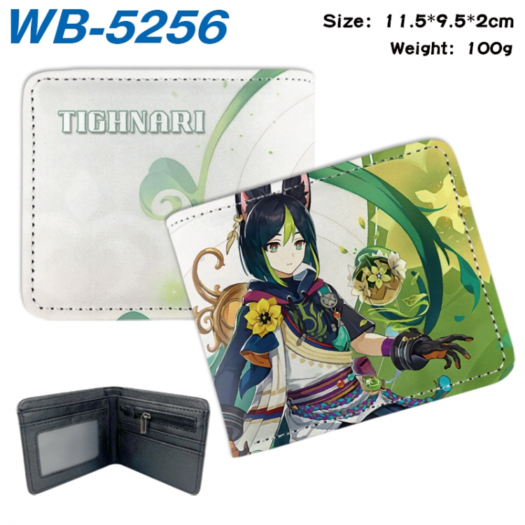 Genshin Impact Animation color PU leather half fold wallet 11.5X9X2CM WB-5256A