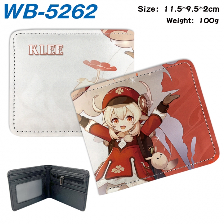 Genshin Impact Animation color PU leather half fold wallet 11.5X9X2CM WB-5262A