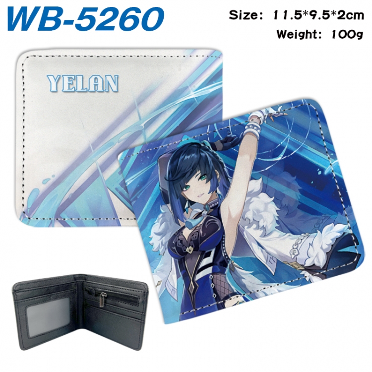 Genshin Impact Animation color PU leather half fold wallet 11.5X9X2CM WB-5260A