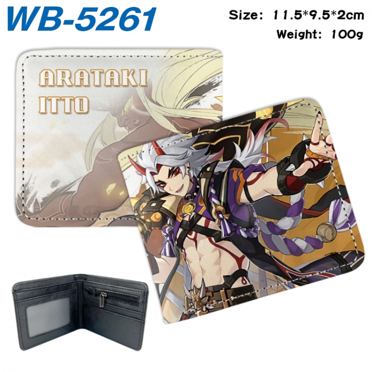 Genshin Impact Animation color PU leather half fold wallet 11.5X9X2CM WB-5261A