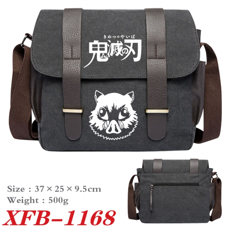 Demon Slayer Kimets Anime double belt new canvas shoulder bag single shoulder bag 37X25X9.5cm  XFB-1168