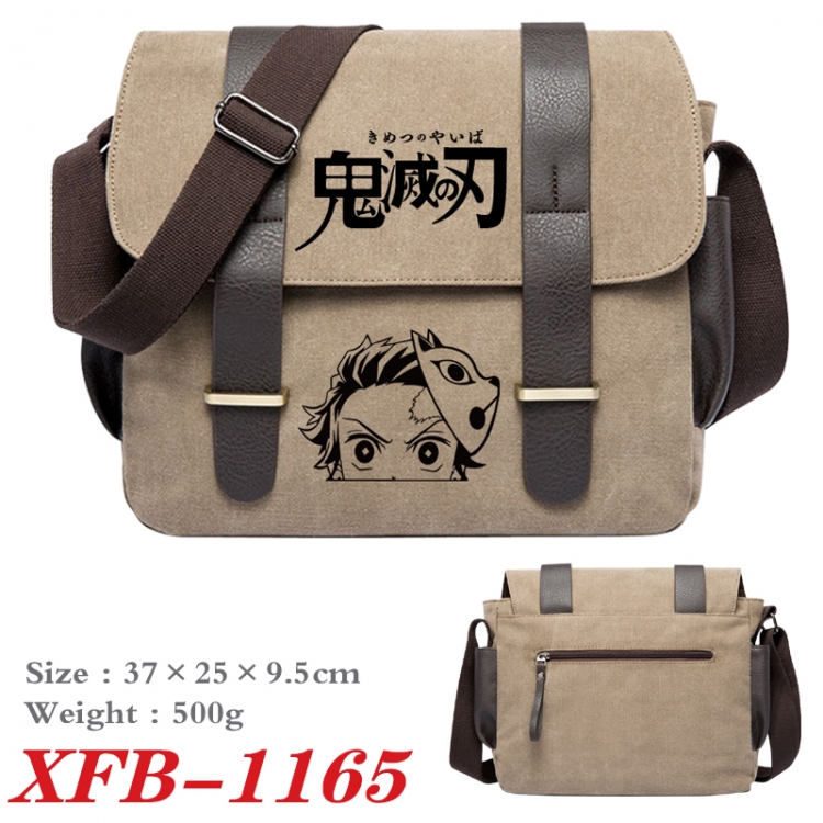 Demon Slayer Kimets Anime double belt new canvas shoulder bag single shoulder bag 37X25X9.5cm XFB-1165