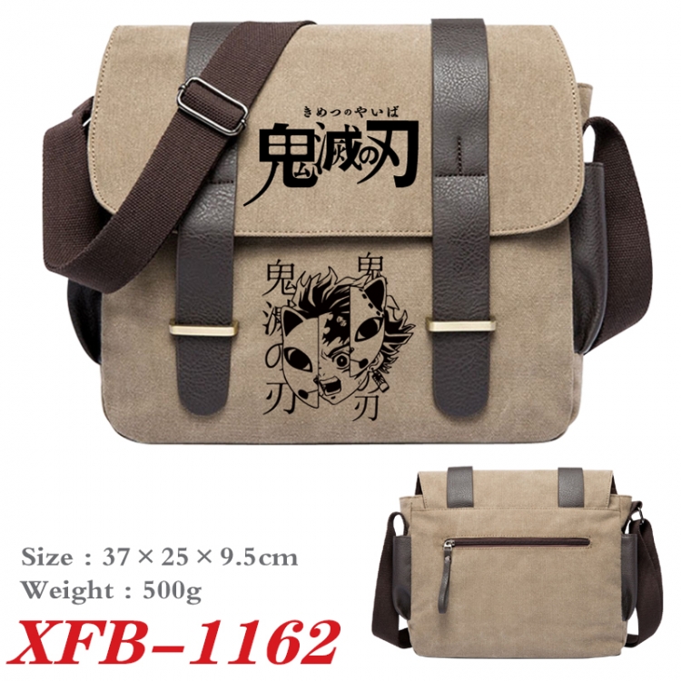 Demon Slayer Kimets Anime double belt new canvas shoulder bag single shoulder bag 37X25X9.5cm XFB-1162