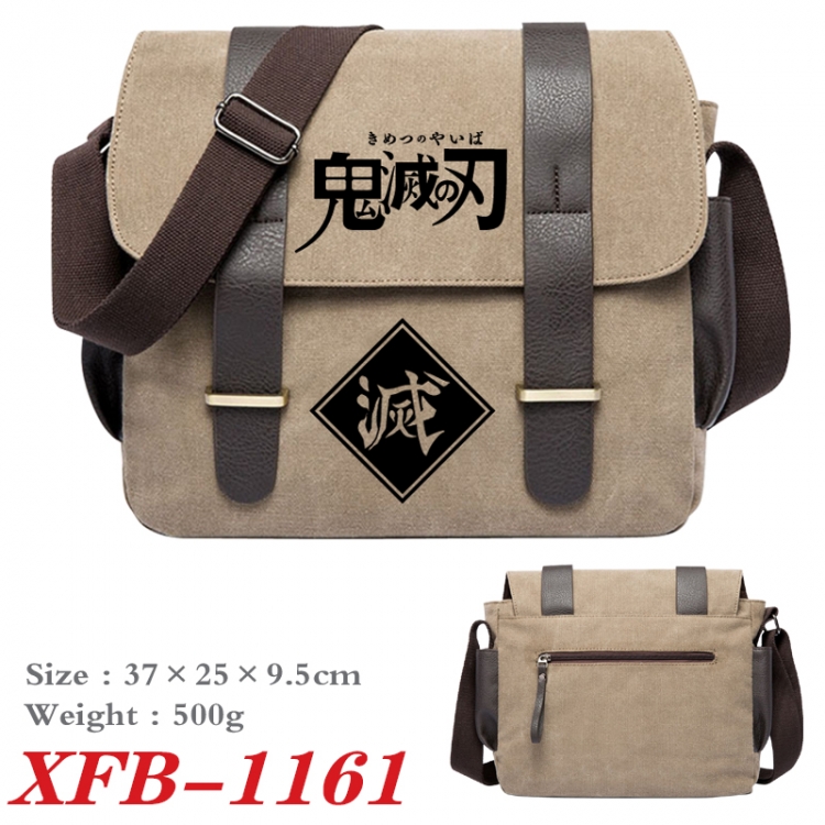 Demon Slayer Kimets Anime double belt new canvas shoulder bag single shoulder bag 37X25X9.5cm XFB-1161