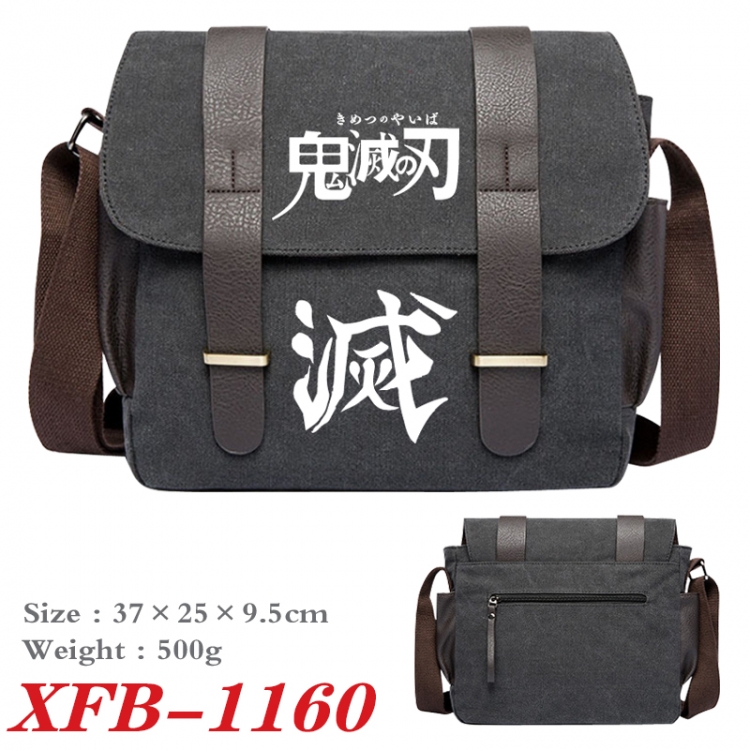 Demon Slayer Kimets Anime double belt new canvas shoulder bag single shoulder bag 37X25X9.5cm  XFB-1160