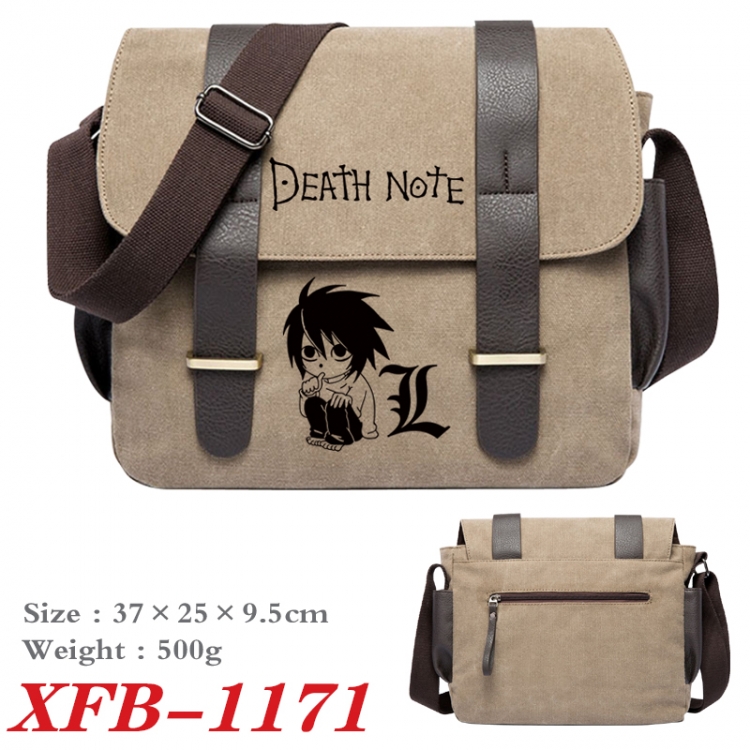 Death note  Anime double belt new canvas shoulder bag single shoulder bag 37X25X9.5cm XFB-1171